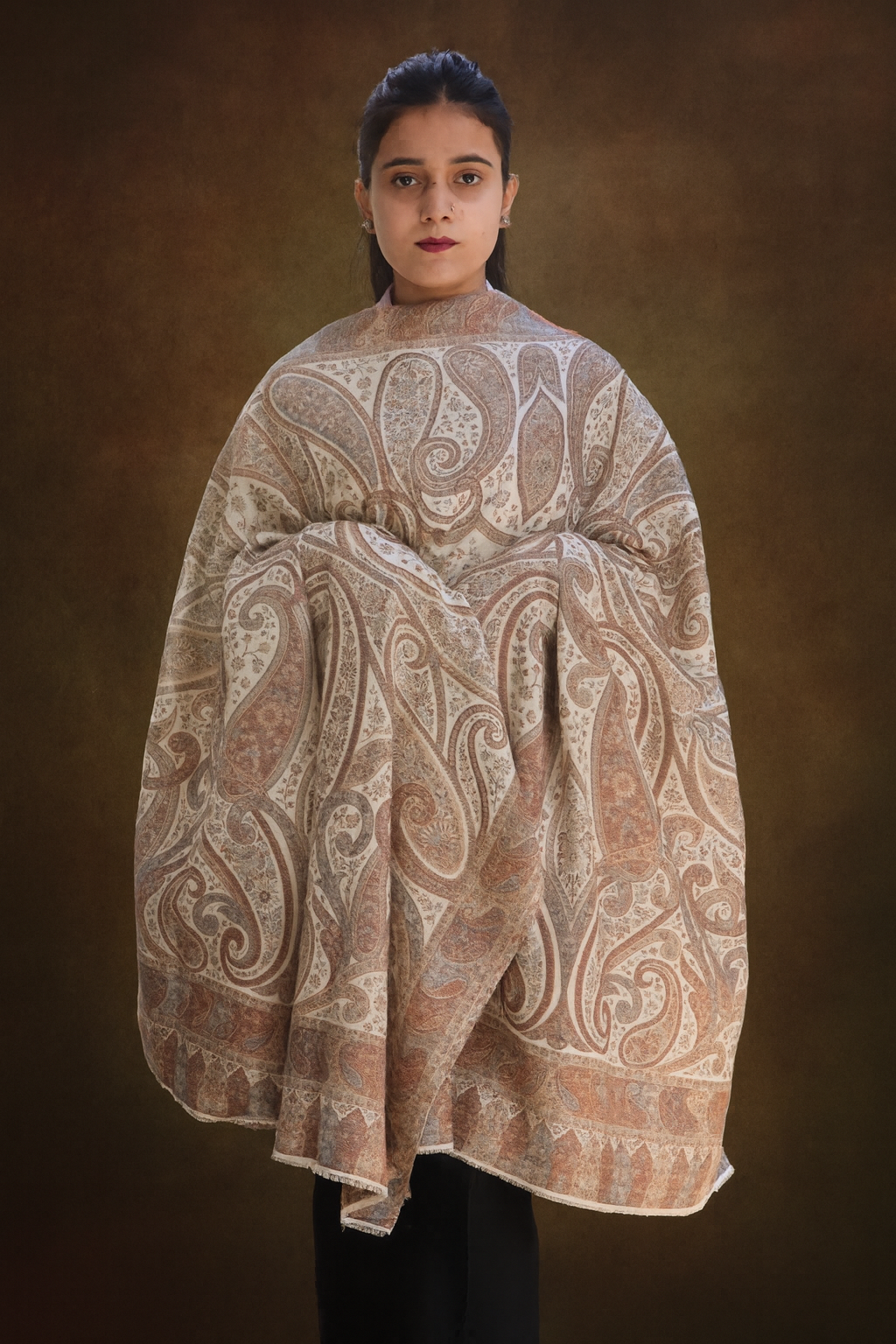 Kashmiri Traditional Pashmina Fabric With Handicraft Kani Work (shawl)