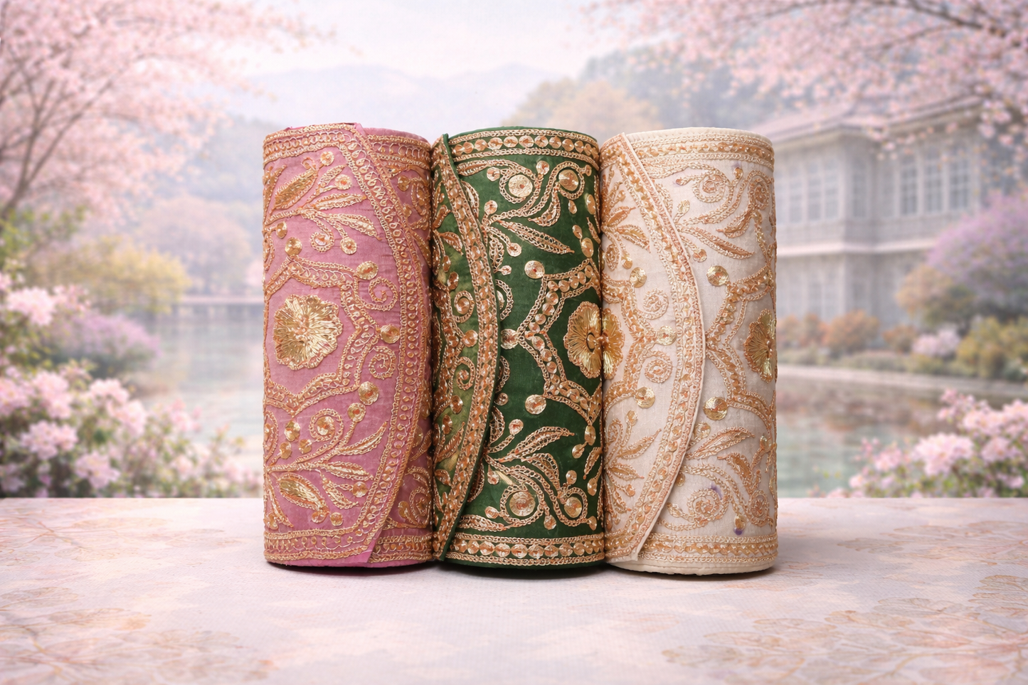 Kashmiri Traditional hand Clutches With Handicraft Tilla Work