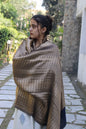 Kashmiri Traditional Black Double Sided Pashmina Silk Fabric  (shawl)