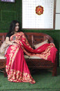 Kashmiri Traditional Chiffon Fabric With Handicraft Aari Work (Saree)s