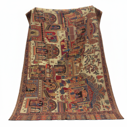 Pure Pashmina Kashmiri Traditional Shawls with Handicraft Work