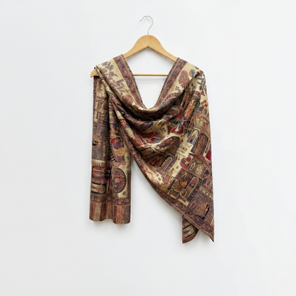 Pure Pashmina Kashmiri Traditional Shawls with Handicraft Work