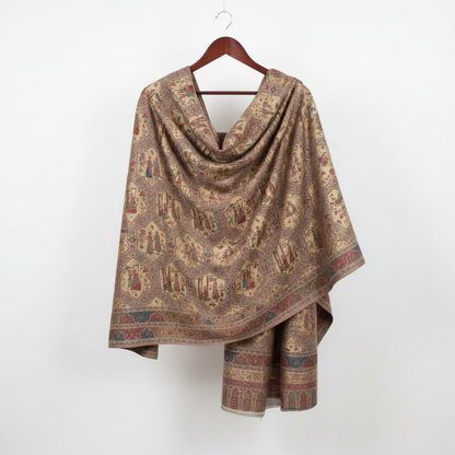Pure Pashmina Kashmiri Traditional Shawls with Handicraft Work