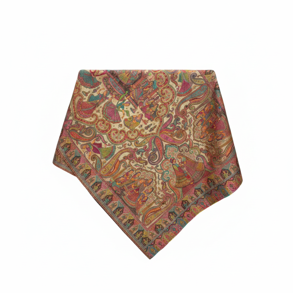 Pure Pashmina Kashmiri Traditional Shawls with Handicraft Work
